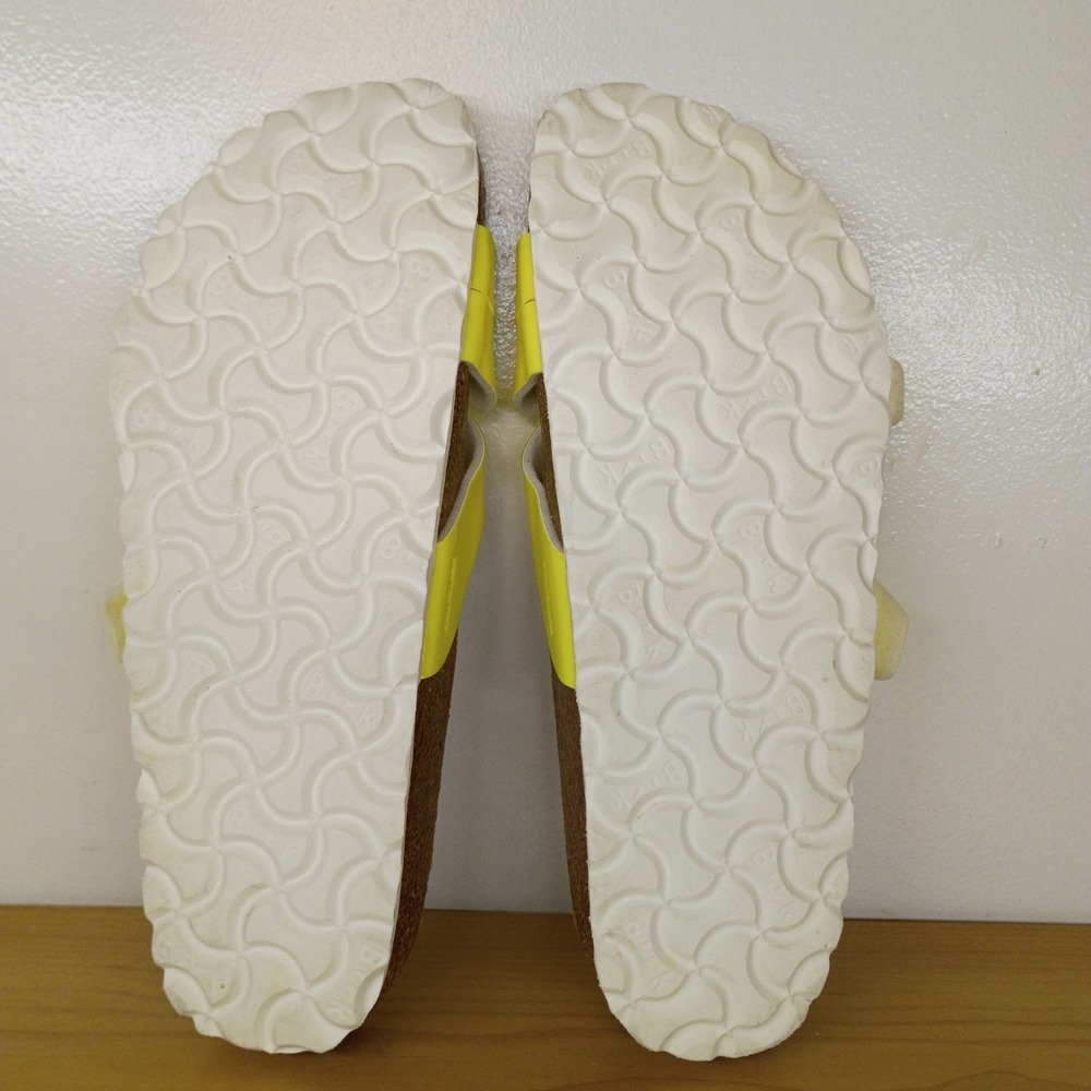 Birkenstock Yao Balance Yellow Patent Sandals Slides Women's Size 7 Men's Size 5 - Picture 9 of 11